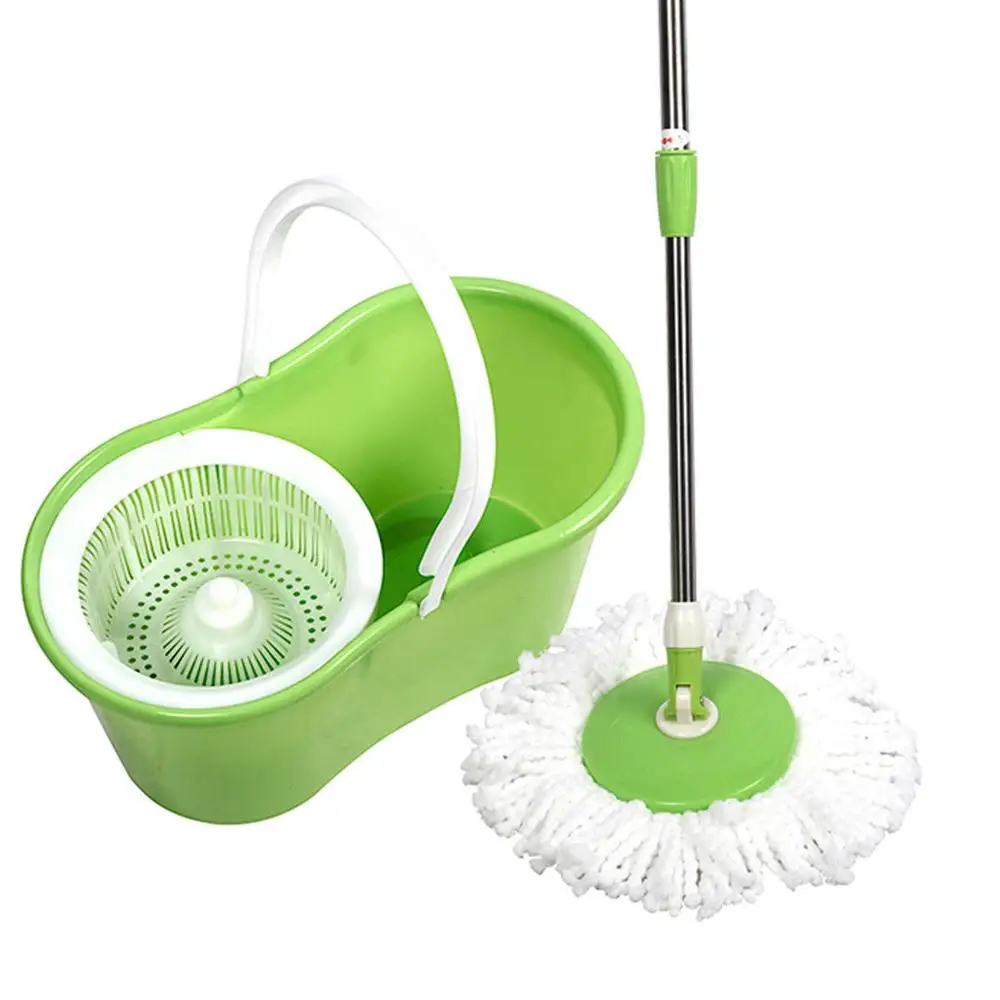 Easy Floor MOP 360° Bucket 2 Heads Microfiber Spin Spinning Rotating Head​ for sale online 