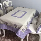 Cotton Table Cloth Table Cloth Factory 100% Cotton Lavender Design Jacquard Table Cloth Wholesale Tablecloth