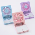 Fan Outdoor Mini Usb Rechargable Lady Makeup Fan Mirror Foldable Fan And Mirror