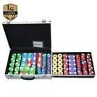 Casino Chip Set Casino Supplies Sublimation Printing Custom Crystal Poker Chip Set With UV Light