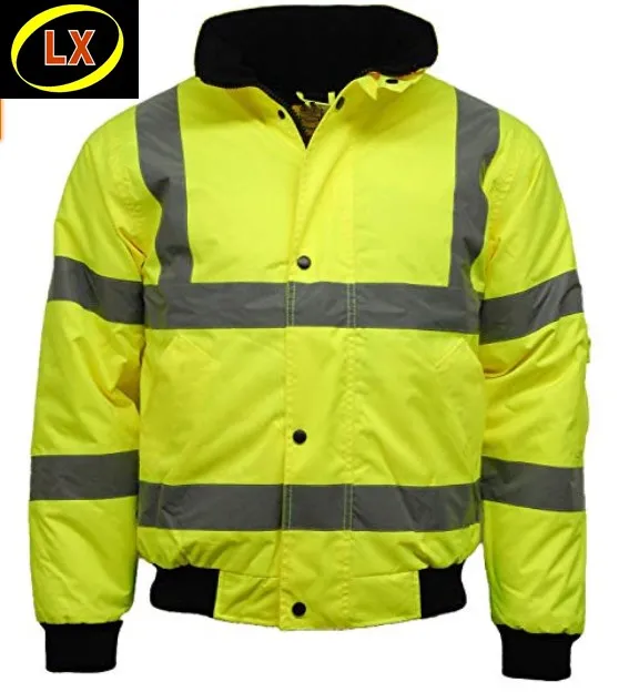 Pro Quality High Visibility Waterproof Bomber Jacket Work Safety Coat Hi Viz 