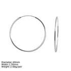 Silver Earrings 925 Silver 40mm 4cm Rose Gold Plated Tube Silver Large Hoop Earrings 925 Sterling Silver Hoops