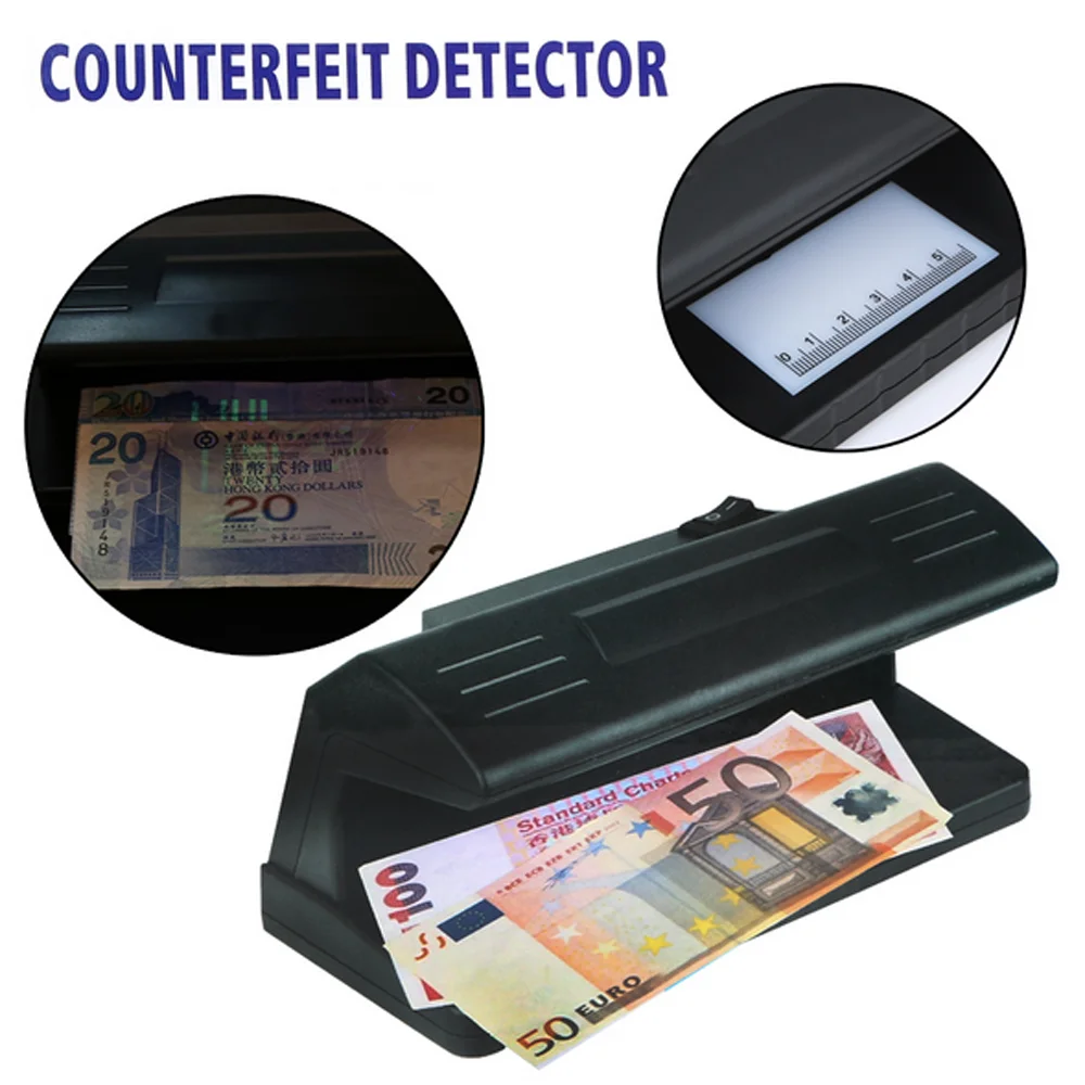 Counterfeit Money Detector Ultraviolet UV Counterfeit Bill Detector Machine Forged Money Tester Fake Polymer Bank Note Checker 