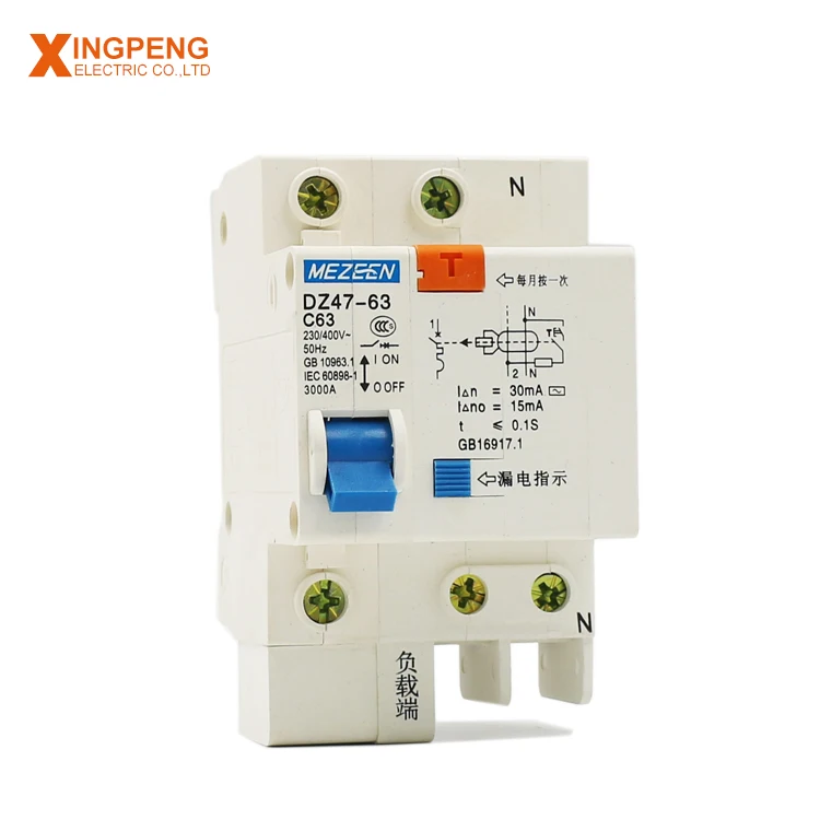 Earth Leakage Protection Circuit Breaker DZ47LE-63 2p C40 40A 230V SN-T