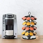 Wire Holder Amazon Hot Sale Metal Wire Iron Foldable Revolving Carousel 36 Pods K-cup Lavazza Coffee Capsule Pod Holder