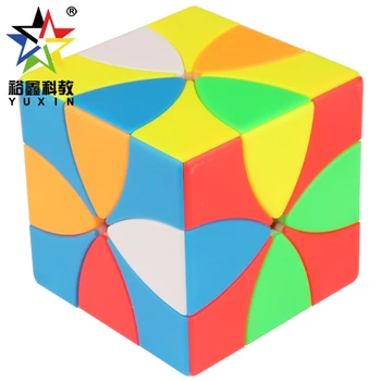 Yuxin 1570M 5.55cm Fluorescent Color Magnetic Eight-Petal Abnormity Cube twist puzzle for Training Institution and Kindergarten