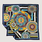 Silk Vintage Women Fashion Silk Scarf Vintage Printing Silk Twill Scarf