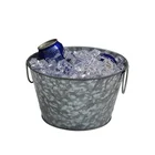 Party Goods Custom Personalized Metal Oval Beer Beverage Ice Galvanized Tub With Metal Handle