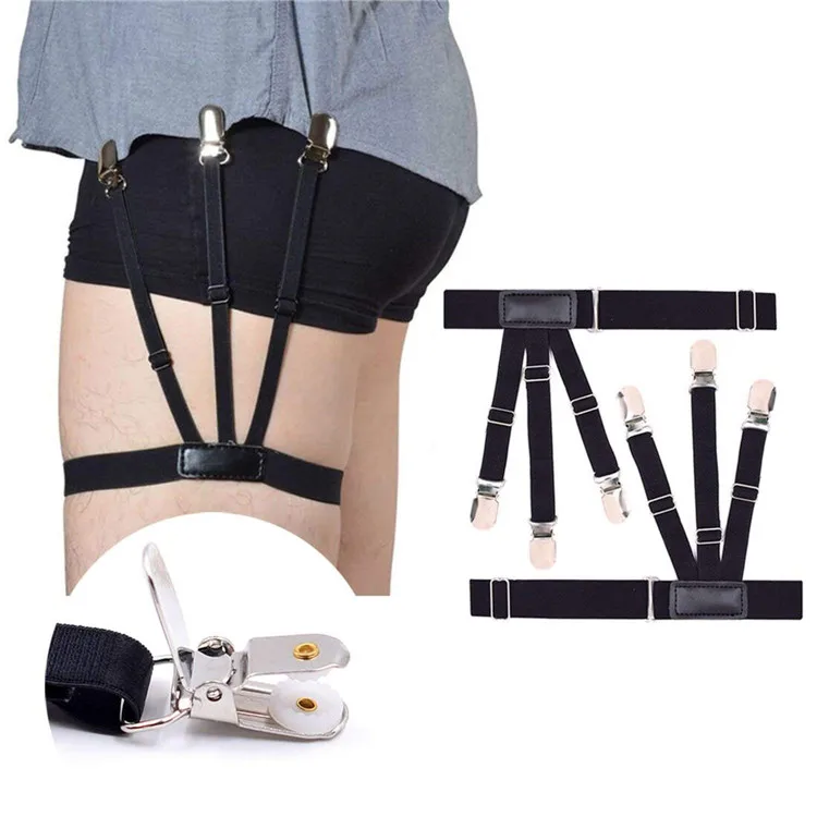STAY GENT Y-Style Shirt Stays Dress Shirt Garters with Non-Slip Locking Clamps and Adjustable Straps 