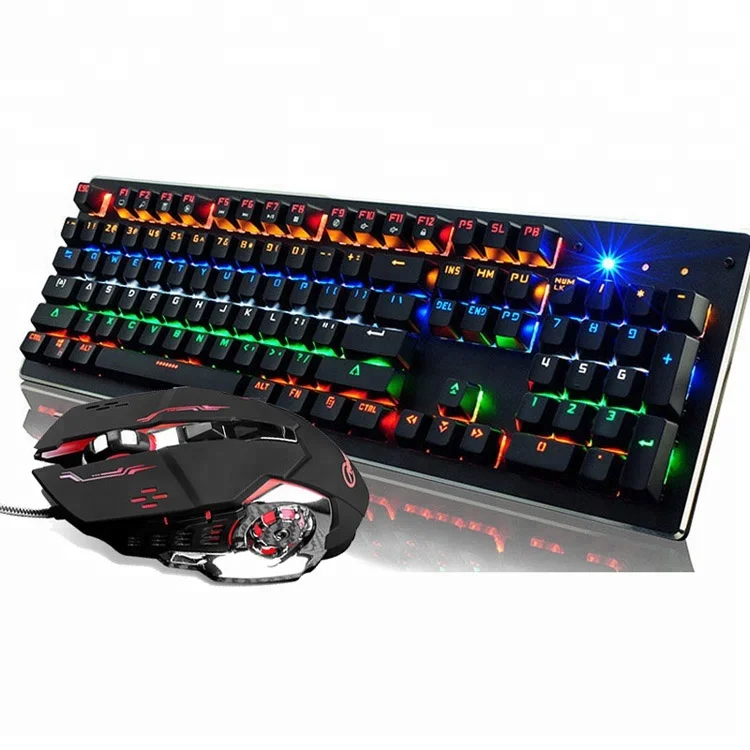De schuld geven baan doen alsof Mechanical Keyboard And Mouse Gaming With Blue Switch And Metal Panel Usb  Amazon Prime Wired - Buy Gaming Keyboard And Mouse,Gamers Accessories,Mouse  And Keyboard Product on Alibaba.com