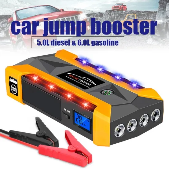 Protable 82800mAh Car Jump Starter Booster 600A Battery Charger 4USB Power Bank 
