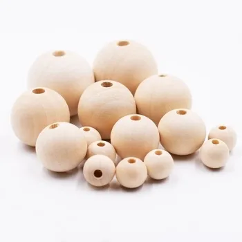 customized wooden bead with hole for sale