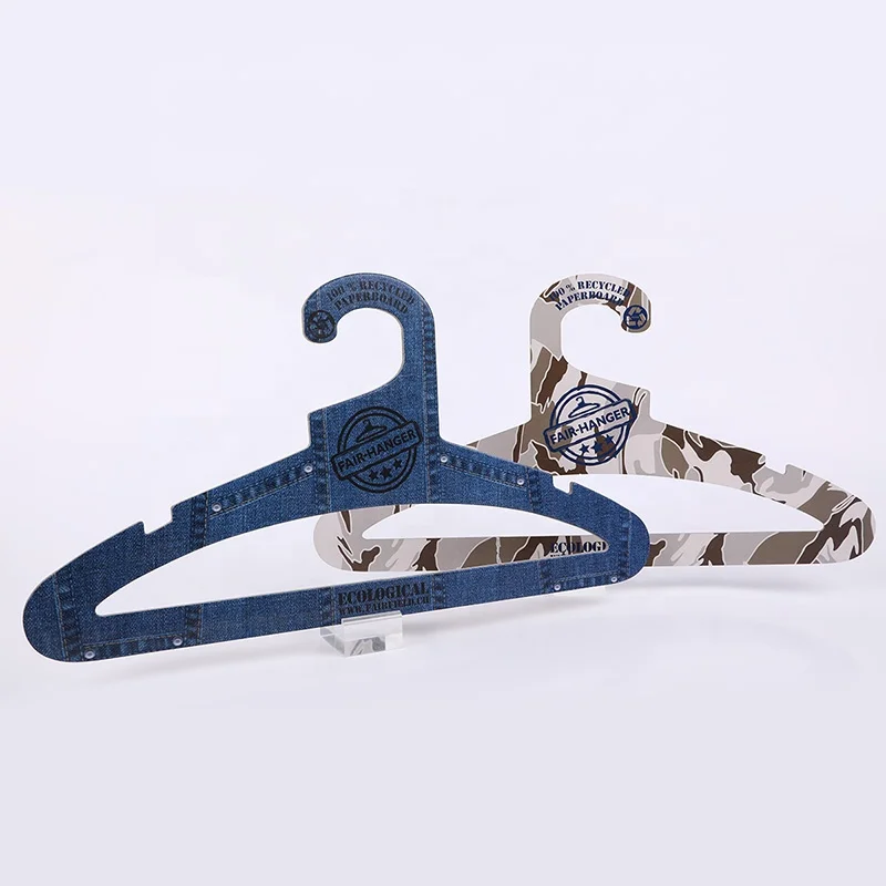 Custom Cardboard Clothes Hanger Recyclable Eco Friendly Kraft Paper Hanger For Adult