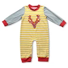 Baby Cotton Baby Rompers Christmas Kids Clothing Leg Romper Cotton Infant Baby Deer Applique Long Sleeve Romper