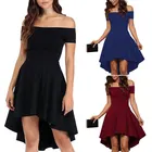 Evening Dress Hot Selling Off Shoulder Midi Evening Women Young Girl A Full Swallowtail Dress