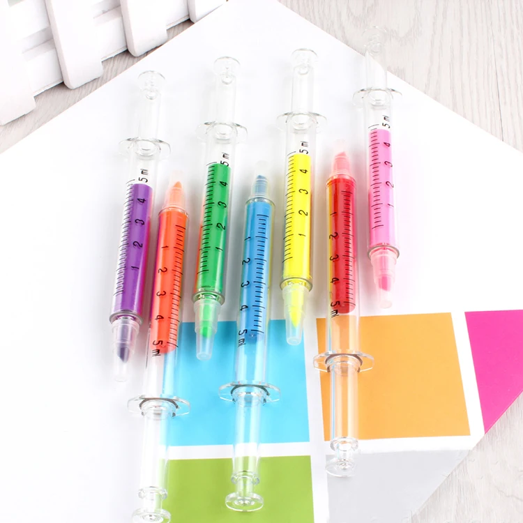 Custom promotional gifts Syringe highlighter pen private label highlighter