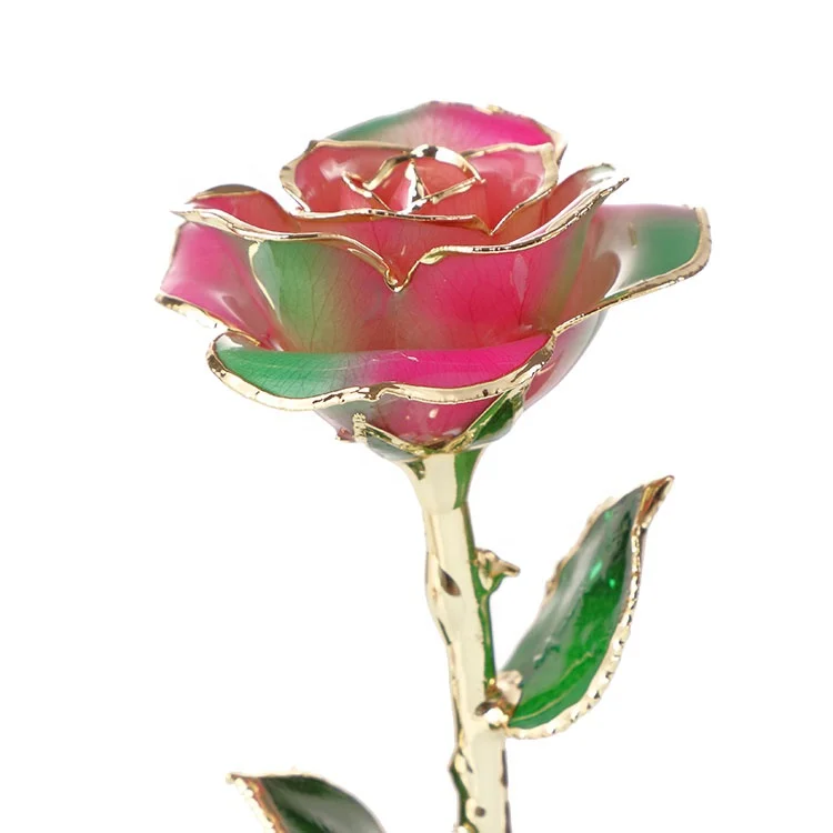 Perfect gift for any occasion! 24K Gold Dipped Long Stem Real Rose in Gift Box 
