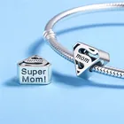 Manufacturing Price Wholesale Jewelry Qings 925 Sterling Silver Super Mom Charm For Mother