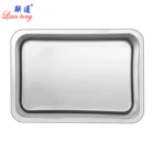 Tray Food Factory Wholesale All Size Stainless Steel 2 Cm Deep Square Tray Fruit Tray Canteen Food Serving Tray