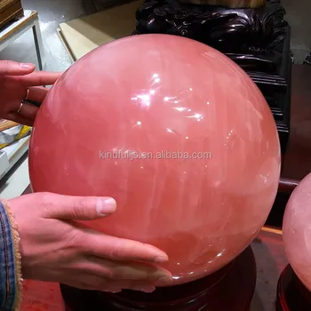 Large natural polished rose quartz stone sphere pink crystal ball