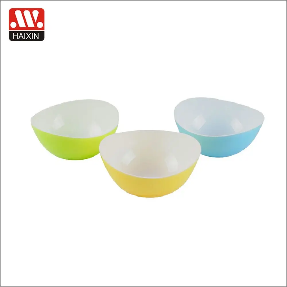 Haixing Plastic Salad Bowl Multi Color Tableware Large Fruit Bowl Mixing Serving Bowls