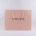 Bag Bags Paper Bags Custom Printed Logo High Quality Pink Rose Luxury Drawstring Paper Gift Bag For Garment