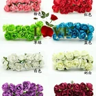 Paper Card 15mm-18mm Wire Stems Mulberry Paper Rose Flowers For Card Making Craft