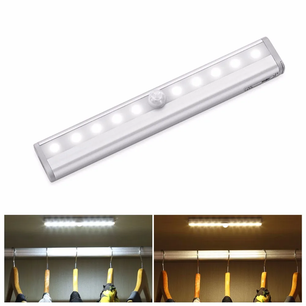 1/2 Pack 14 20 LED Motion Sensor PIR Closet Light USB Rechargeable Cabinet Lamp 