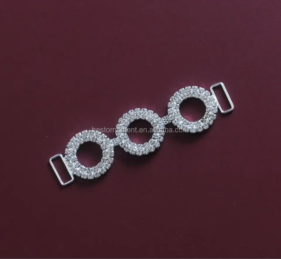 Silver Circles Clear Crystals Rhinestones Bikini Connectors Buy