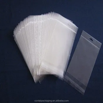 Clear Small Polybags Opp Plastic Packaging Poly Bags With Self Adhesive Seal Flap And Euro Hole
