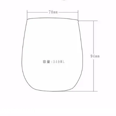 Customized Machine Made Cheaper Price 12oz Crystal Wine Glass Sublimation Tumblers Drinking Stemless Wine Glass