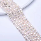 Pearls 5-5.5mm Near Round White 1 Hole Freshwater Natural Pearls Strands Wholesale