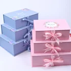 Color Box Paper Box Gift Box Custom Color Size Logo Rigid Book Style Gift Packaging Box With Ribbon And Magnetic Closure