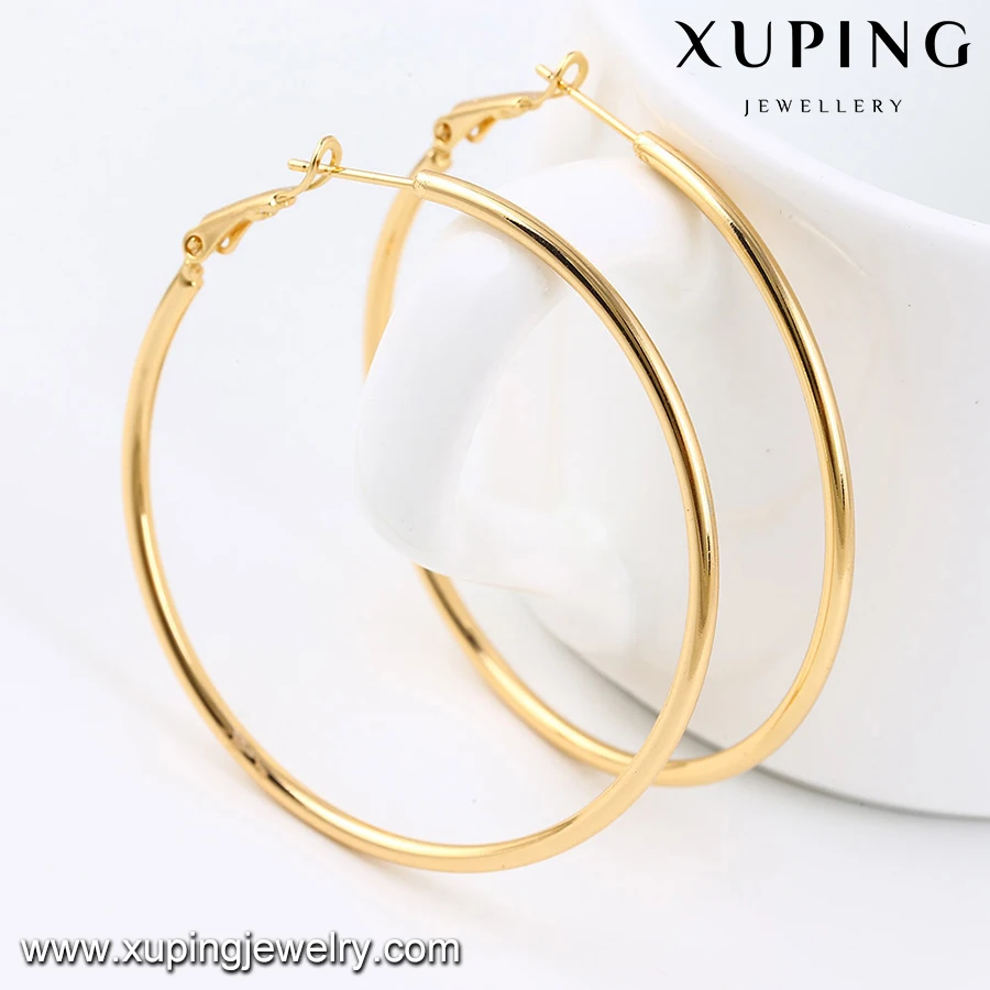 92417 cheap wholesale fine 50MM gold plated large hoop earrings