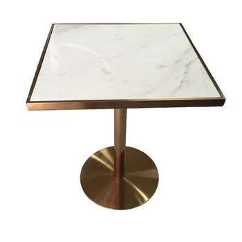 Retro Style natural marble square dining room tables