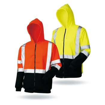 LX908 High Quality Reflective Safety Polar Fleece Jacket/ Polar Fleece Hoodie