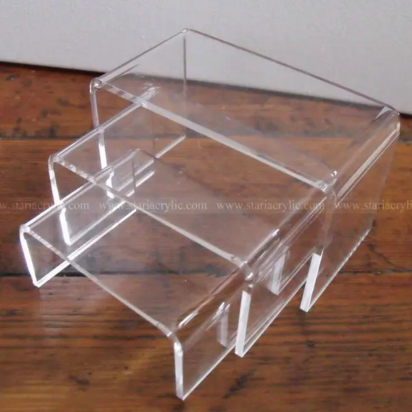 Jewelry Display Risers Showcase Fixtures Chuangdi Clear Acrylic Display Risers Tear Off The Protective Film Before Use 3.3, 4.1 Inch 
