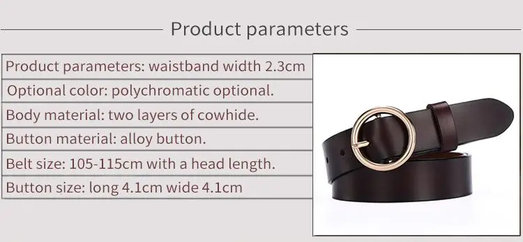 female deduction side gold buckle jeans wild belts for women fashion students simple New Circle Pin Buckles Belt