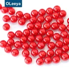 Plastic Round Beads Manufacturing 6mm 50 Colors Loose Plastic ABS Round Pearl Beads Without Holes For Jewelry Making