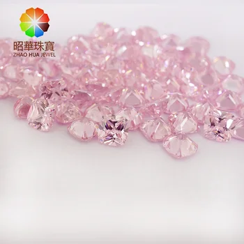 wholesale loose gemstone price synthetic Cubic zirconia Cushion cut loose gemstone pink CZ
