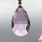 Pink Glass Beads Pink Pink 38mm Crystal Glass Chandelier Teardrop Pendants Beads