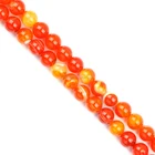Precious Beads Cheapest Round Agate Natural Orange Red Stripe Precious Gemstone Beads