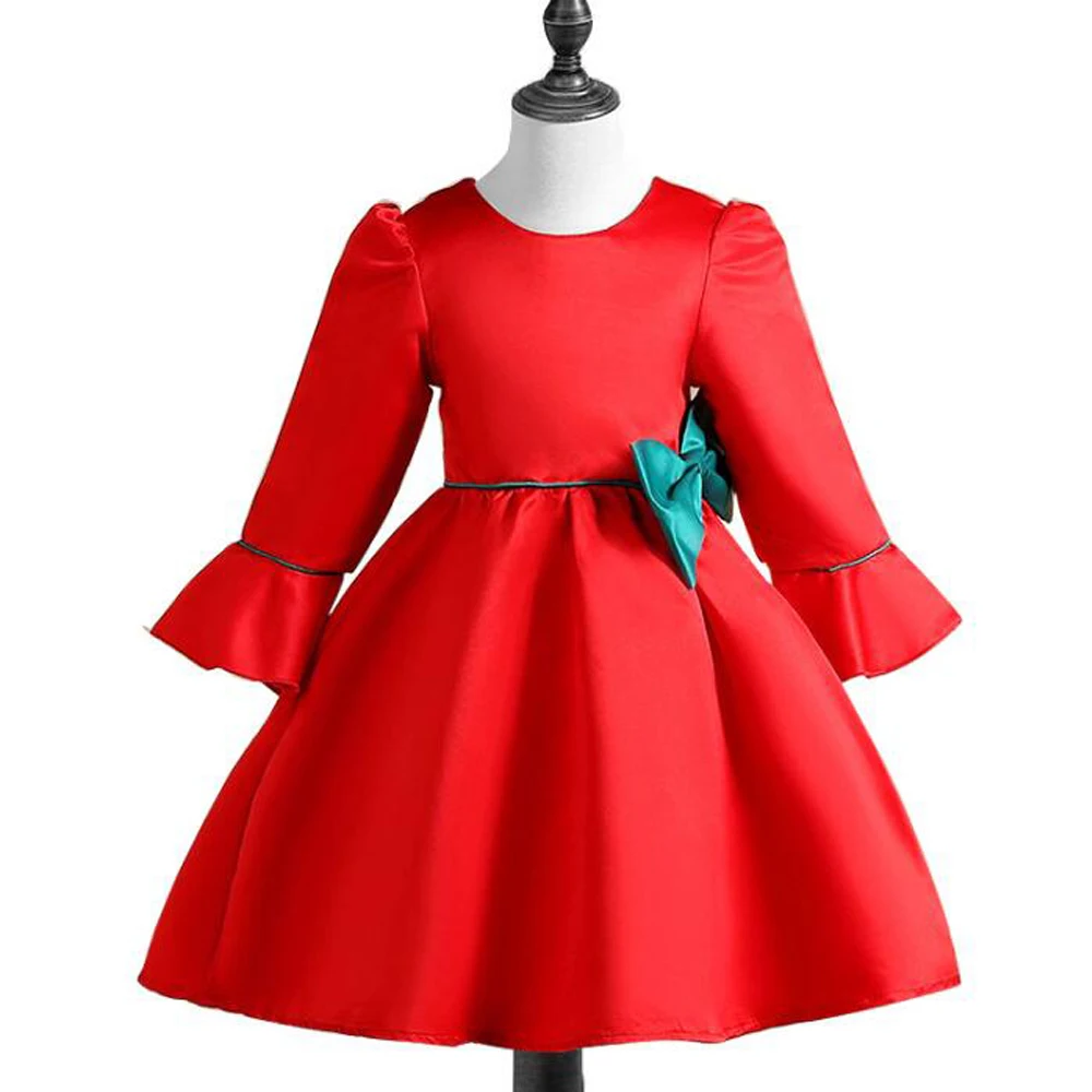winter collection red Christmas dresses for little girl