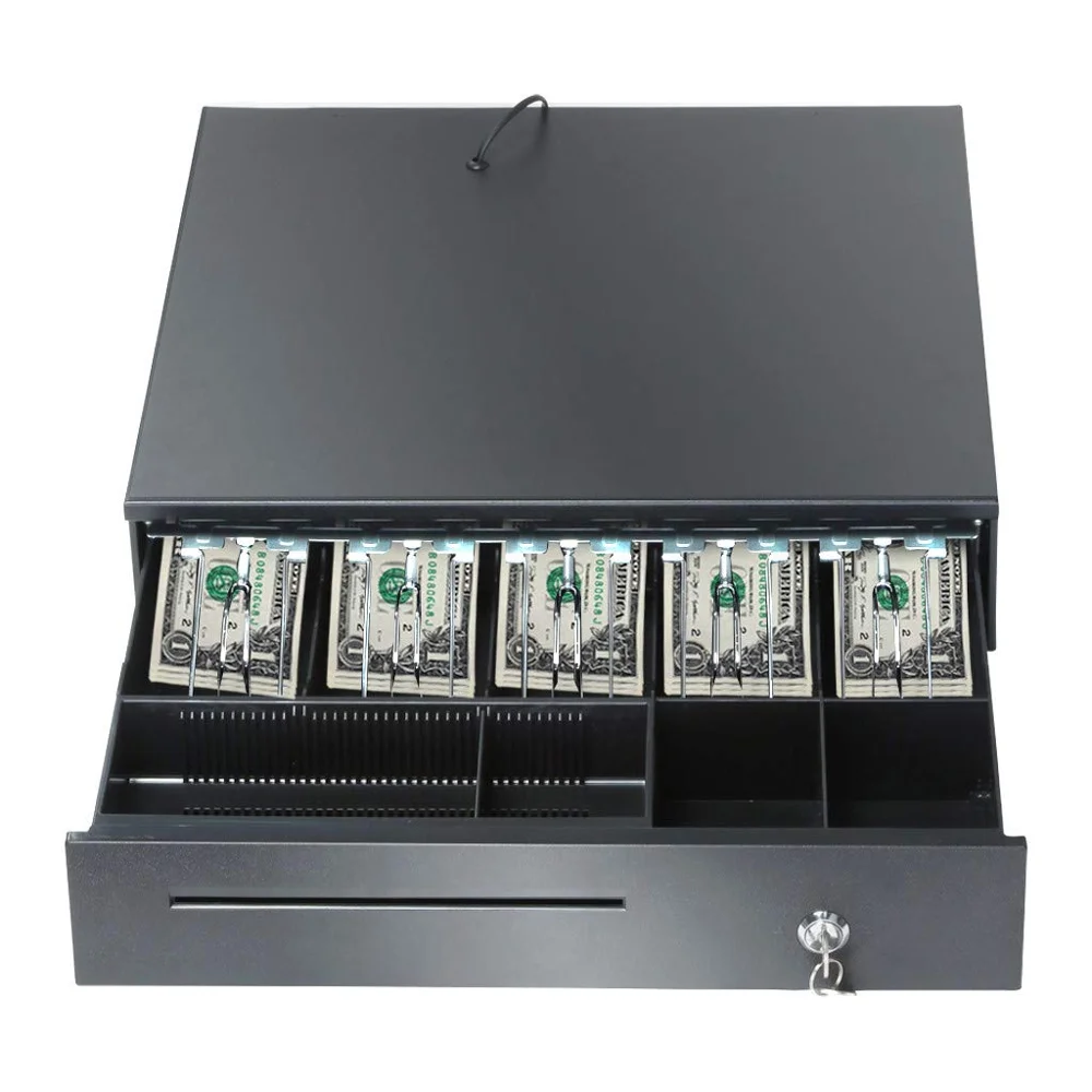 Cash Register Drawer for Point of Sale System with Removable Coin Tray POS 