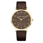 Leather Wrist Watch HS-0323 OEM Genuine Leather Custom Dial Wooden Wrist Watch