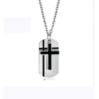 Silver Cross Pendant Silver 2022 New Arrivals Wholesale Silver Mens 2 In 1 Cross Army Card Diamond Necklace Pendant