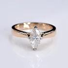 Marquise Diamond 14K 585 Yellow Gold With Silicon Carbide Moissanite 4 Claw 1 Ct Marquise Diamond Solitaire Ring