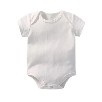 Wholesale newborn bodysuit 100% cotton plain white baby romper Clothes 2022 Baby Girl Romper Infant Short Sleeves baby onesie