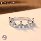 Sale Rings Cubic Zirconia Ring Rings CZCITY Hot Sale Crown Shape S925 Silver Engagement Rings For Women With Clear Cubic Zirconia Dainty Wear Ring