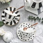 Coffee Royal Wave Point Coffee Milk Porcelain Cup Saucer Teapot Set